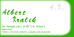 albert kralik business card